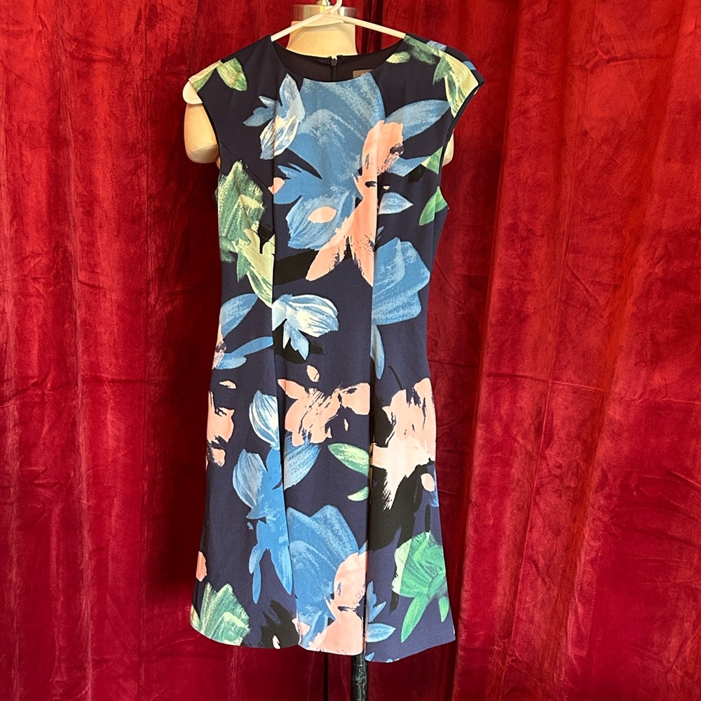 Vince Camuto Navy Floral Dress